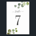 Hand Lettered Eucalyptus Rustic Wedding Table Card<br><div class="desc">Chic Hand Lettered Eucalyptus Rustic Wedding Table Card.</div>