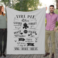 Hand Lettered Fire Pit Rules Grey and Black