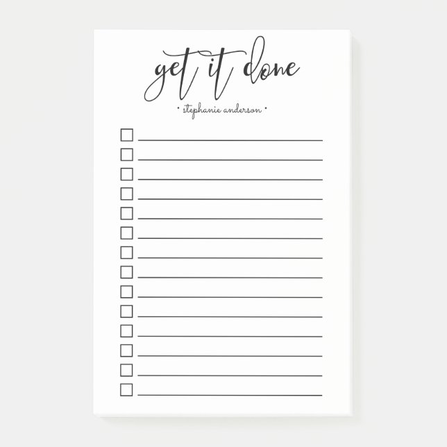 Hand-Lettered Get it Done Personalized Post-it Notes (Front)