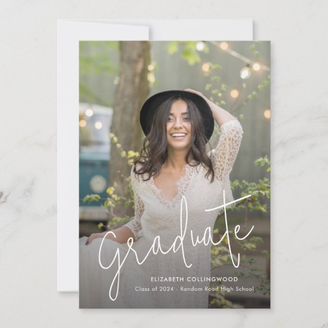 Hand-Lettered Graduate Photo 2025 Graduation Announcement (Front)