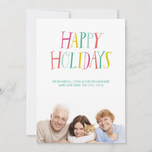 Hand Lettered Happy Holidays Photo Card