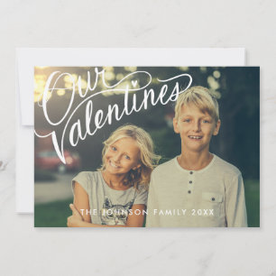 Hand Lettered Happy Valentines Day Holiday Photo Card