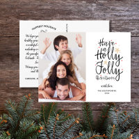 Hand Lettered Holly Jolly Christmas Family Photo