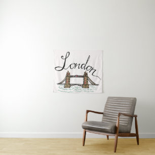 Hand Lettered London Bridge Tapestry