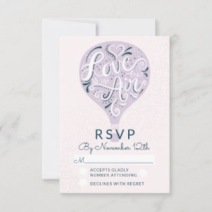 Hand Lettered Love Lavender Wedding RSVP Reply Card