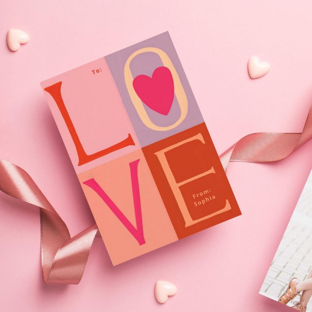 Hand-lettered LOVE Letters Valentine Photo Invitation (Creator Uploaded)