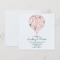 Hand Lettered Love Light Pink Wedding Square