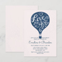 Hand Lettered Love Navy Balloon Engagement Party