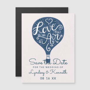 Hand Lettered Love Navy Blue Balloon Save the Date