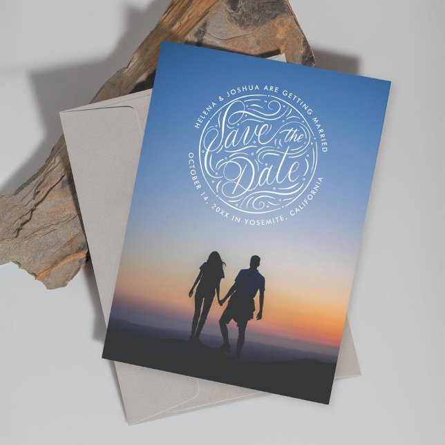 hand-lettered medallion Photo Save The Date (Creator Uploaded)