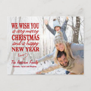 Hand Lettered Merry Christmas Full-Photo Postcard