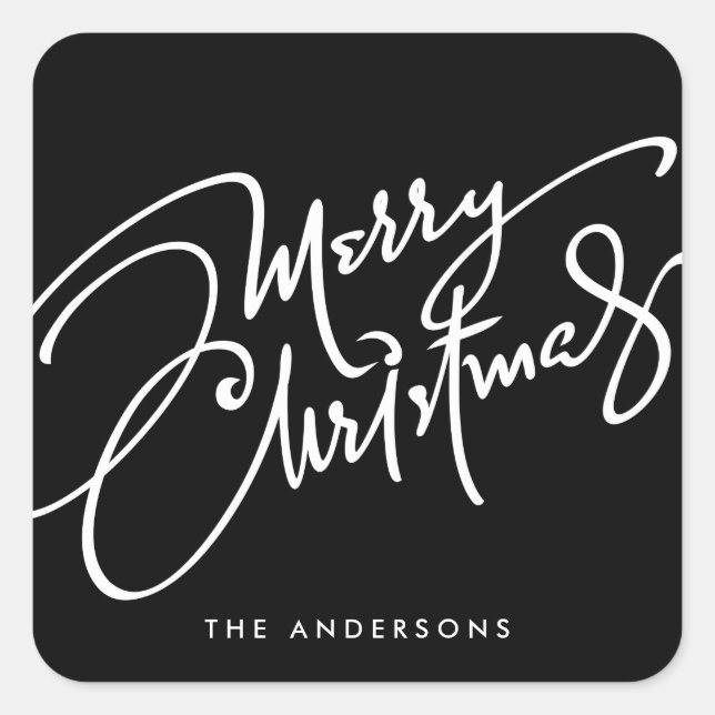 HAND-LETTERED MERRY CHRISTMAS | HOLIDAY STICKER (Front)
