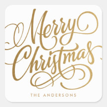 HAND-LETTERED MERRY CHRISTMAS | HOLIDAY STICKER