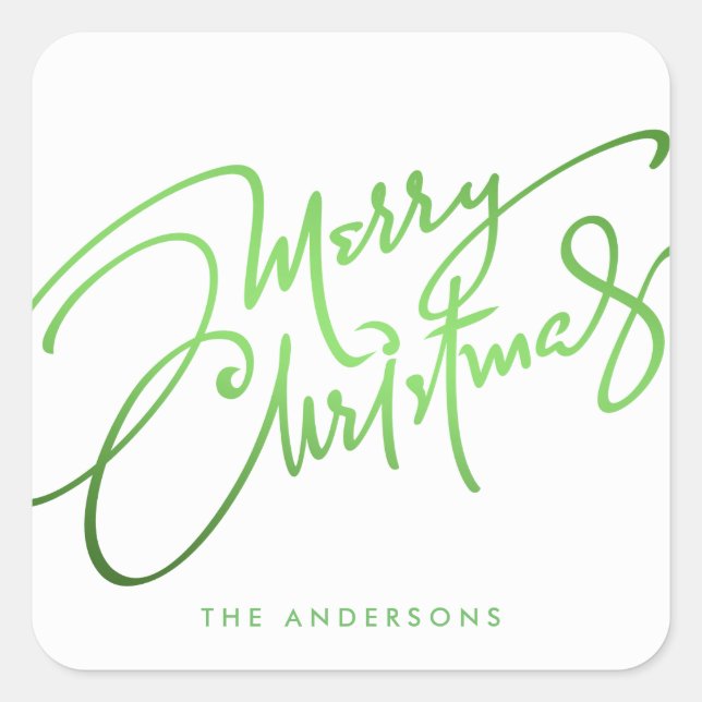 HAND-LETTERED MERRY CHRISTMAS | HOLIDAY STICKER (Front)