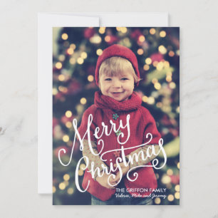 Hand Lettered Merry Christmas Photo Card
