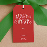 Hand Lettered Merry Christmas Red Gift Tags<br><div class="desc">Fun and festive gift tags to add a touch of whimsy to your gift giving this holiday season.</div>