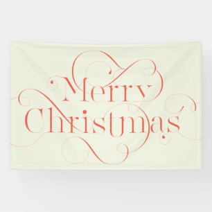Hand-lettered Merry Christmas text with flourishes Banner