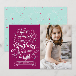 Hand Lettered Merry Li'l Christmas 1 Photo Holiday Card