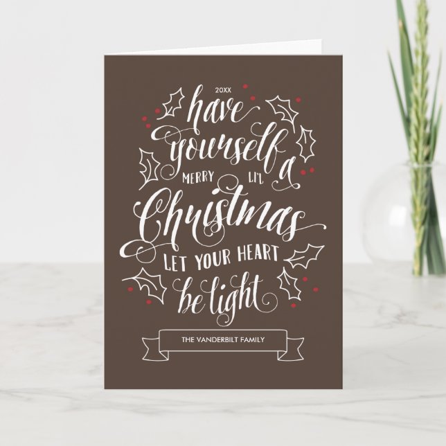 Hand Lettered Merry Li'l Christmas Holiday Folded (Front)