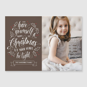 Hand Lettered Merry Li'l Christmas Magnetic Card