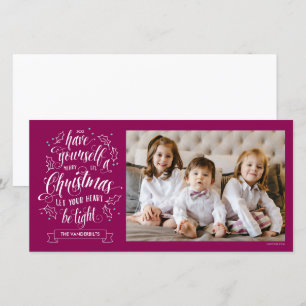 Hand Lettered Merry Li'l Christmas One Sided Holiday Card