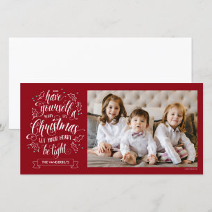 Hand Lettered Merry Li'l Christmas One Sided Holiday Card