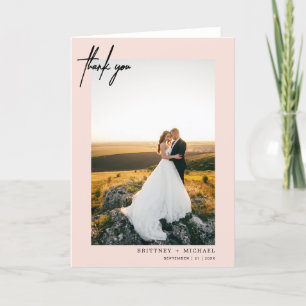 Hand-Lettered Modern Blush Pink Thank You