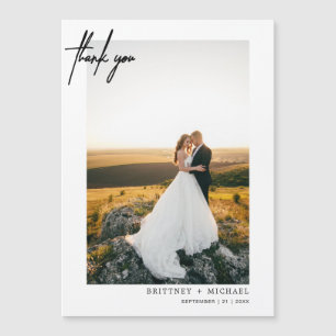 Hand-Lettered Modern Photo White Thank You