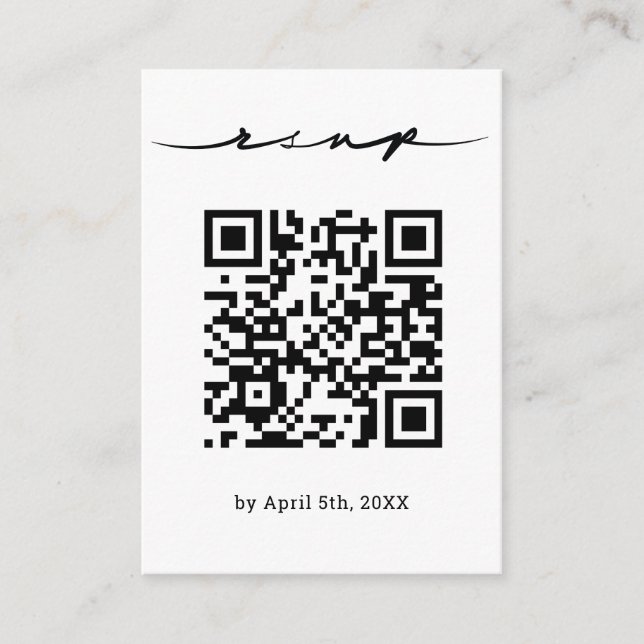 Hand Lettered QR Code RSVP Card (Front)