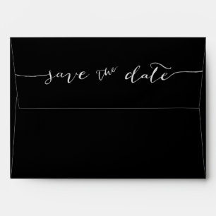 Hand-Lettered Save the Date Black Envelope
