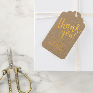 Hand-Lettered Script Baby Shower Thank You Favour Gift Tags
