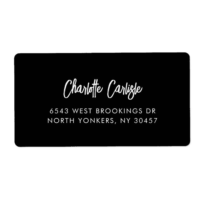 Hand Lettered Script Black Shipping Address  (Front)