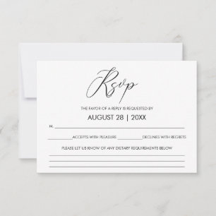 Hand Lettered Script Calligraphy Wedding RSVP Card
