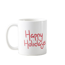 Hand-lettered script red Happy Holidays