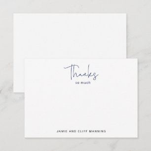 Hand Lettered Script Thanks So Much Navy Blue Card