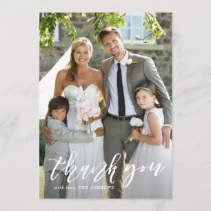 Hand Lettered Script Vertical Wedding Thank You