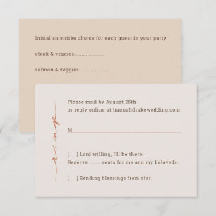 Hand Lettered Script Wedding RSVP Card