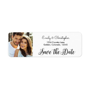 Hand Lettered Script Wedding Save the Date Photo