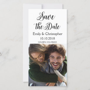 Hand Lettered Script Wedding Save the Date Photo