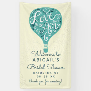 Hand Lettered Teal Balloon Bridal Shower Welcome Banner