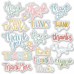 Hand Lettered Thank You Stickers