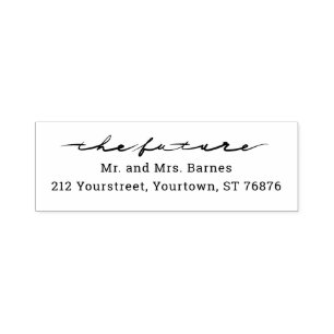 Hand Lettered "the future" Mr & Mrs Return Address Self-inking Stamp