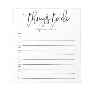 Hand-Lettered Things to Do Personalized Notepad