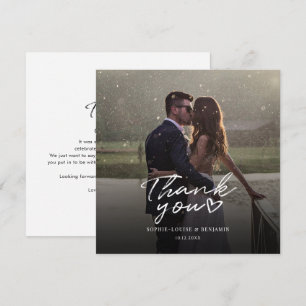 Hand-Lettered Wedding Day Photo Thank You Card
