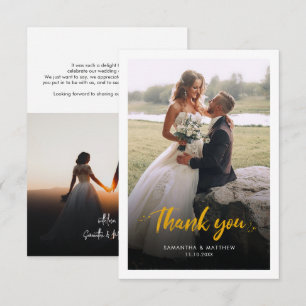 Hand-Lettered Wedding Day Photo Thank You Card