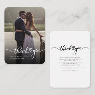 Hand-Lettered Wedding Day Photo Thank You Card