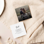 Hand-Lettered Wedding Photo Thank You Card<br><div class="desc">A great and thoughtful way to thank your friends,  family,  and coworkers who graced you their presence on your your wedding day with this modern photo thank you cards with script hand lettered "thank you" and a love heart.</div>
