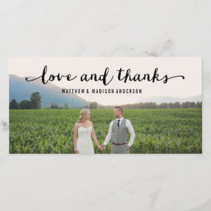 Hand Lettered Wedding Thank You Photo Card