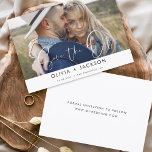 Hand Lettered White Save the Date Photo<br><div class="desc">Modern and Elegant Photo Save the Date Wedding Card. The save the date invitation card includes white Hand Lettered typography and chic and simple design on a white background that you can add your customized engagement photograph picture to.</div>