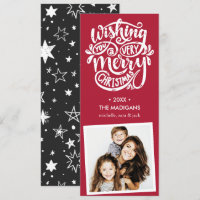 Hand Lettered Wishes | Retro Christmas Photo